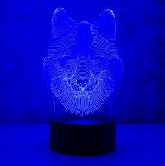 Ночник-светильник 3D светодиодный «Волк» - Фото 8