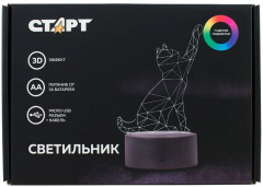 Ночник-светильник 3D детский светодиодный «Кошка» - Фото 1