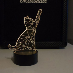 Ночник-светильник 3D детский светодиодный «Кошка» - Фото 2