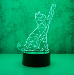 Ночник-светильник 3D детский светодиодный «Кошка» - Фото 3