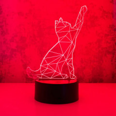 Ночник-светильник 3D детский светодиодный «Кошка» - Фото 4