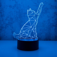 Ночник-светильник 3D детский светодиодный «Кошка» - Фото 6