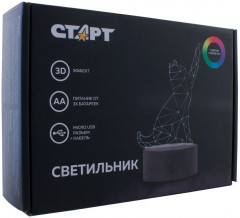 Ночник-светильник 3D детский светодиодный «Кошка» - Фото 11