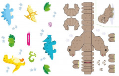 Объёмные игрушки из бумаги. Динозавры - Фото 4