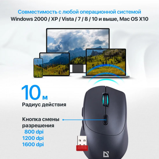 Мышь беспроводная Defender Effect X MS-095