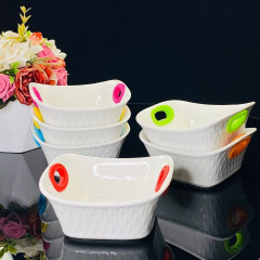 Набор квадратных салатников с силиконовыми ручками «Жаропрочный фарфор» - Фото 1