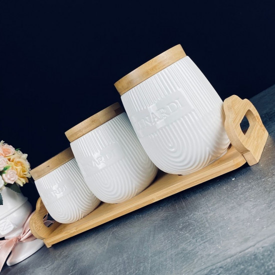 Набор банок с крышками на подставке «Bamboo»