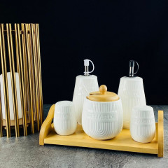 Набор для специй и масла с сахарницей на подставке «Bamboo» - Фото 1