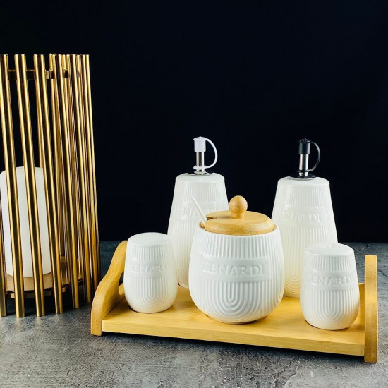 Набор для специй и масла с сахарницей на подставке «Bamboo»