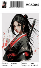 Картина по номерам «Девушка-самурай» - Фото 1