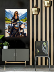 Картина по номерам «Девушка-байкер» - Фото 2