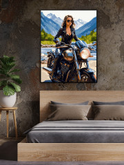 Картина по номерам «Девушка-байкер» - Фото 3