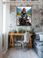 Картина по номерам «Девушка-байкер» - Фото 4