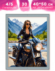Картина по номерам «Девушка-байкер» - Фото 6