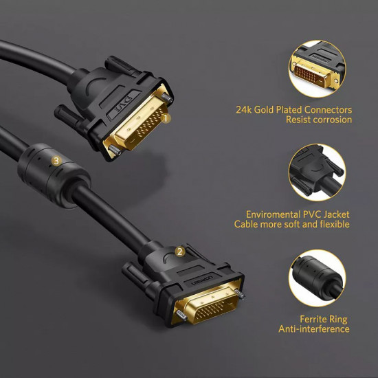 Кабель Ugreen DVI (24+1) M/M DV101