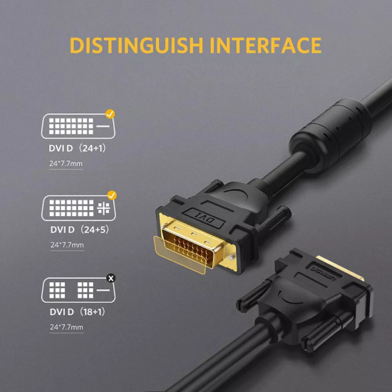Кабель Ugreen DVI (24+1) M/M DV101