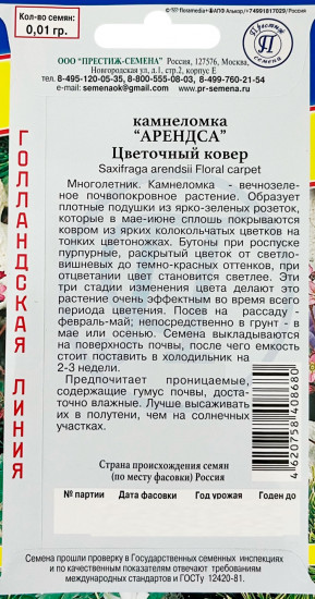 Камнеломка «Арендса «Цветочный ковер»
