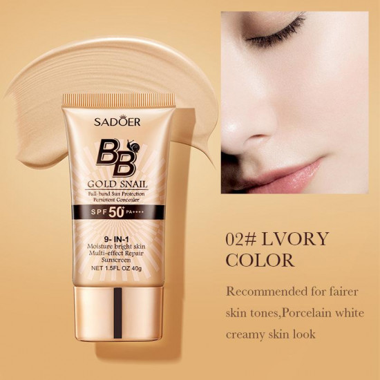 ВВ-крем с муцином улитки SPF 50 PA++++ «Gold Snail», оттенок Ivory