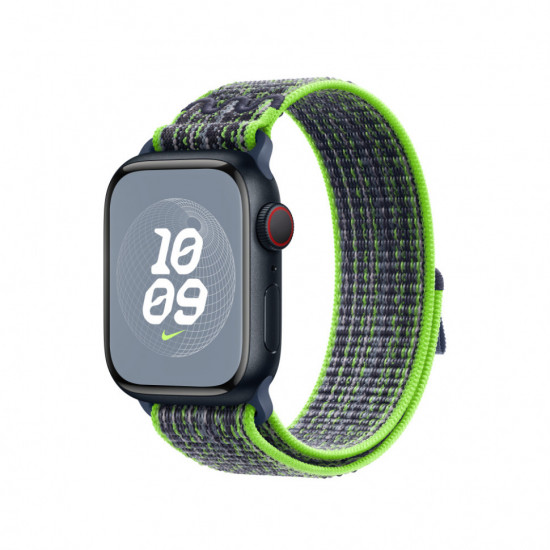 Ремешок для Apple Watch 45mm Bright Green/Blue Nike Sport Loop