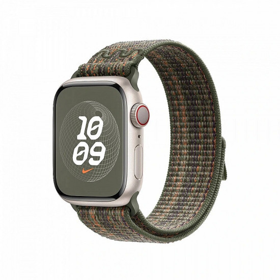 Ремешок для Apple Watch 45mm Sequoia/Orange Nike Sport Loop