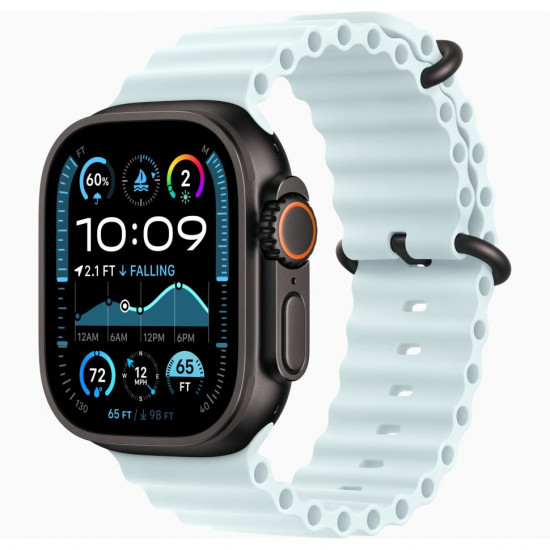 Ремешок для Apple Watch 49mm Ice Blue Ocean Band - Black Titanium Finish