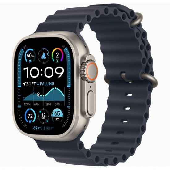 Ремешок для Apple Watch 49mm Navy Ocean Band - Natural Titanium Finish