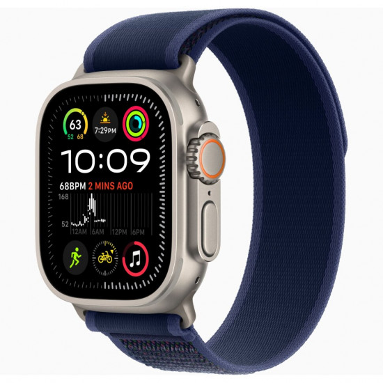 Ремешок для Apple Watch 49mm Blue Trail Loop - S/M - Natural Titanium Finish