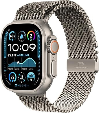 Ремешок для Apple Watch 49mm Natural Titanium Milanese Loop - Small