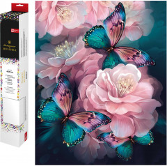 Мозаика алмазная «Бабочки в цветах» - Фото 1