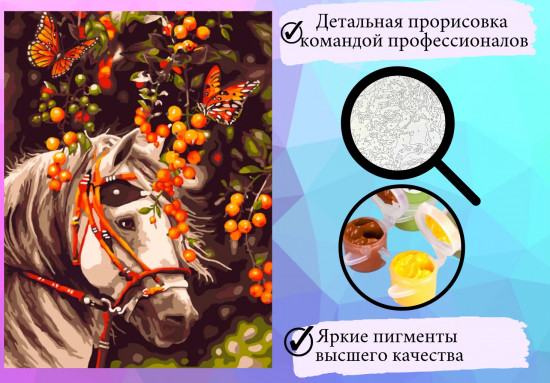 Картина по номерам «Белая лошадь»