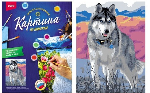 Картина по номерам «Хаски»
