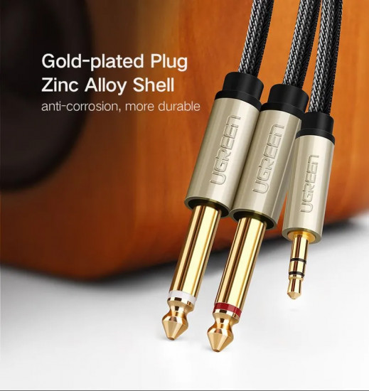 Кабель Ugreen Audio(m) 3.5mm — 2хAudio(m) 6.3mm