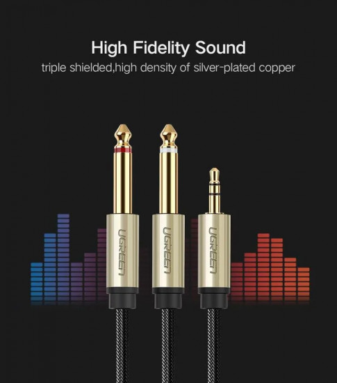 Кабель Ugreen Audio(m) 3.5mm — 2хAudio(m) 6.3mm