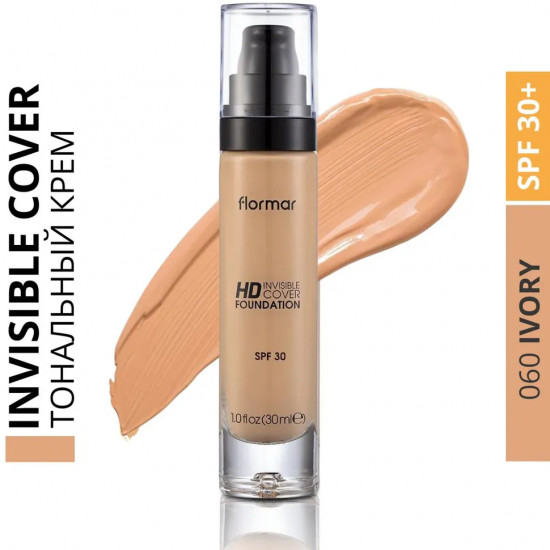 Тональный крем «Invisible Cover HD Foundation» SPF30, оттенок 60 Ivory