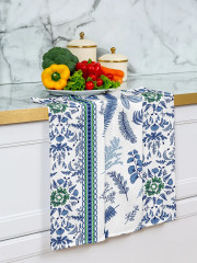 Комплект полотенец вафельных «Blue leaves» - Фото 1