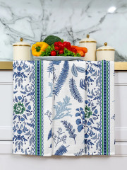 Комплект полотенец вафельных «Blue leaves» - Фото 5