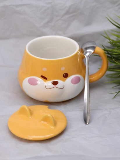 Кружка с крышкой и ложкой «Adorable pet»