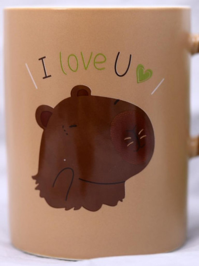 Кружка с крышкой и ложкой «Capybara I love u»