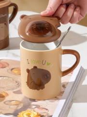 Кружка с крышкой и ложкой «Capybara I love u» - Фото 6