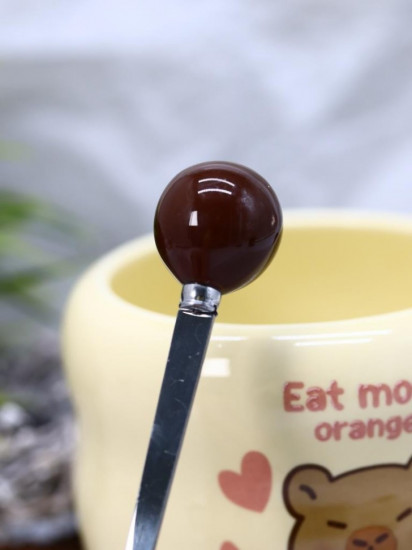 Кружка с ложкой «Capybara eat more orange»