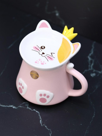 Кружка с крышкой и ложкой «Kitty — princess»