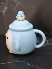 Кружка с крышкой и ложкой «Little penguin» - Фото 1