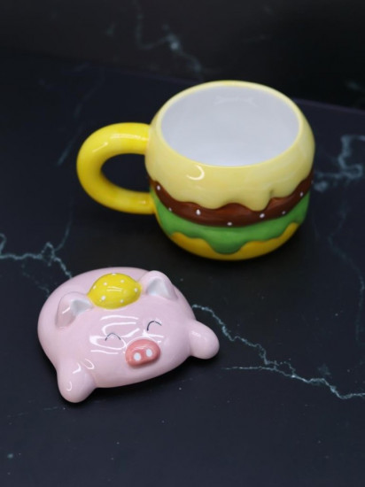Кружка с крышкой «Pigburger»