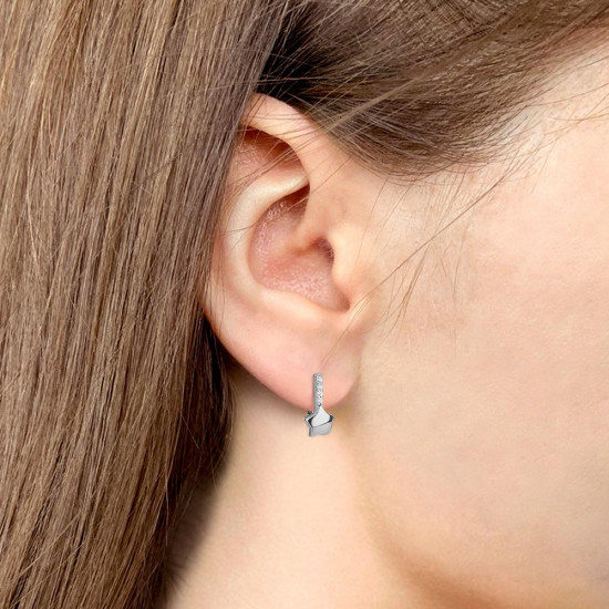 Серьги из серебра с фианитами