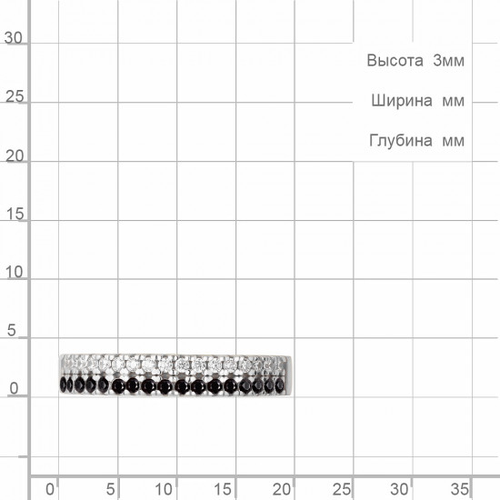 Кольцо из серебра с фианитами и нанокристаллами