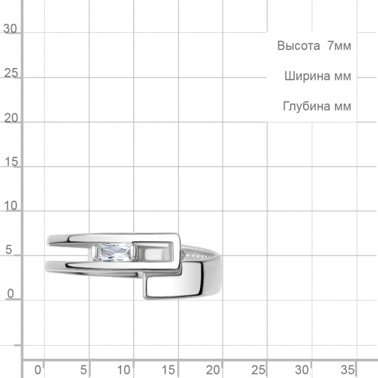 Кольцо из серебра с фианитом