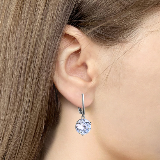 Серьги из серебра со стеклом