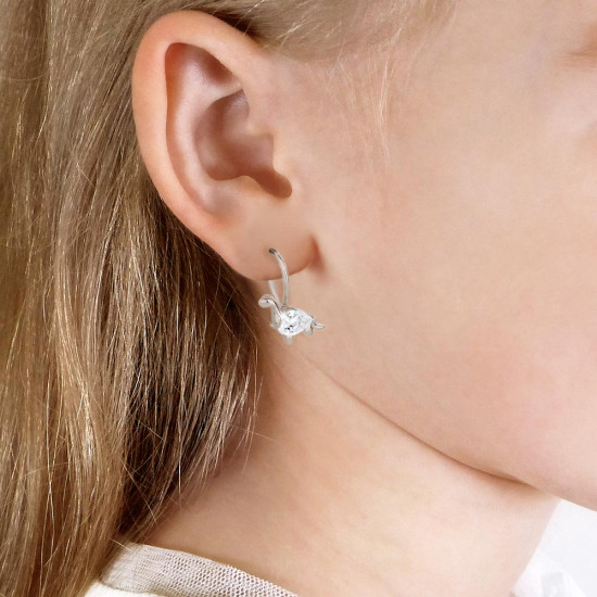 Серьги из серебра с фианитами