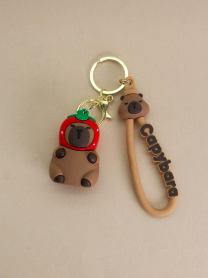 Брелок «Capybara strawberry head»