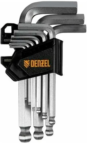 Набор имбусовых ключей Denzel HEX 2-12 мм